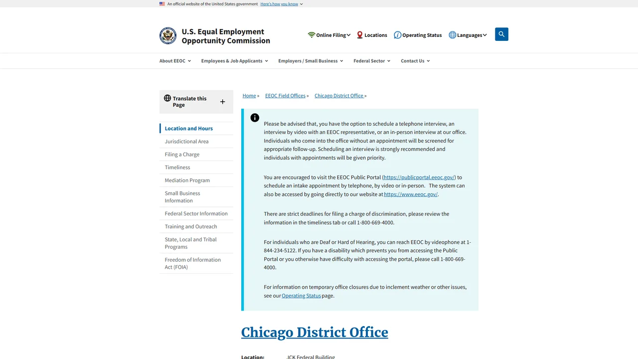 U.S. Equal Employment Opportunity Commission-Chicago District - Chicago, IL