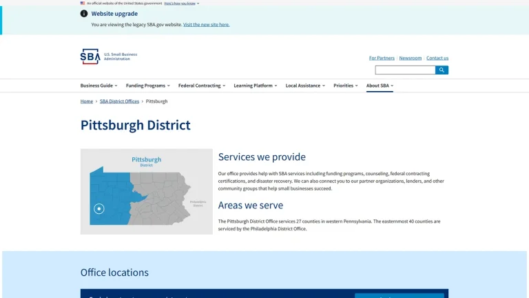 U.S. Small Business Administration - Pittsburgh District Office - Pittsburgh, PA