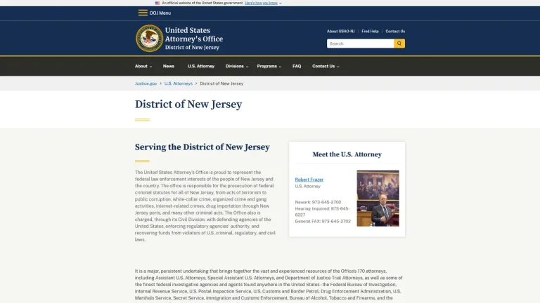 United States Attorney's Office - District of New Jersey