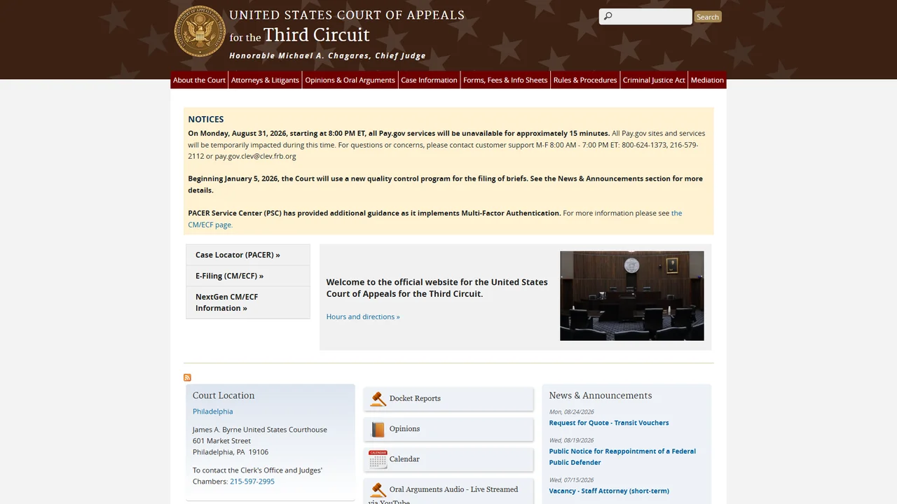 United States Court of Appeals for the Third Circuit - Philadelphia, PA