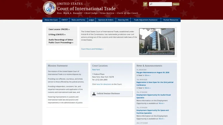 United States Court of International Trade - New York, NY