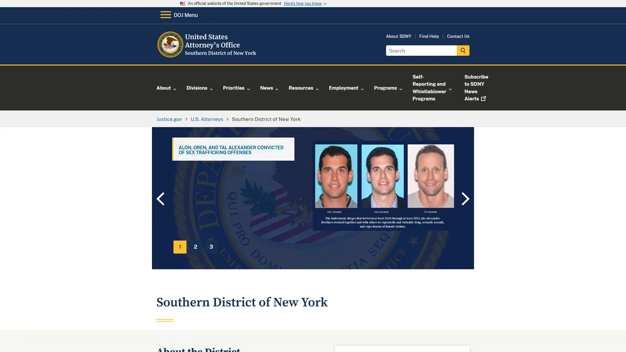 United States Department of Justice - New York, NY