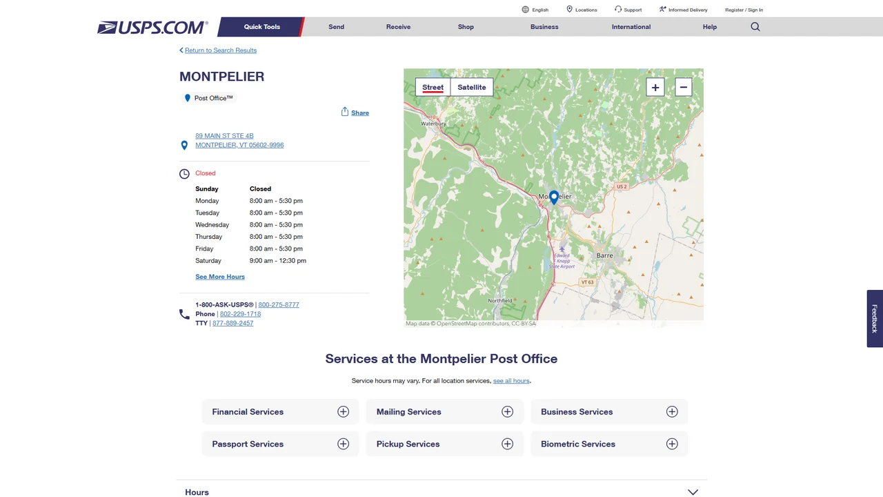 United States Postal Service - Montpelier, VT