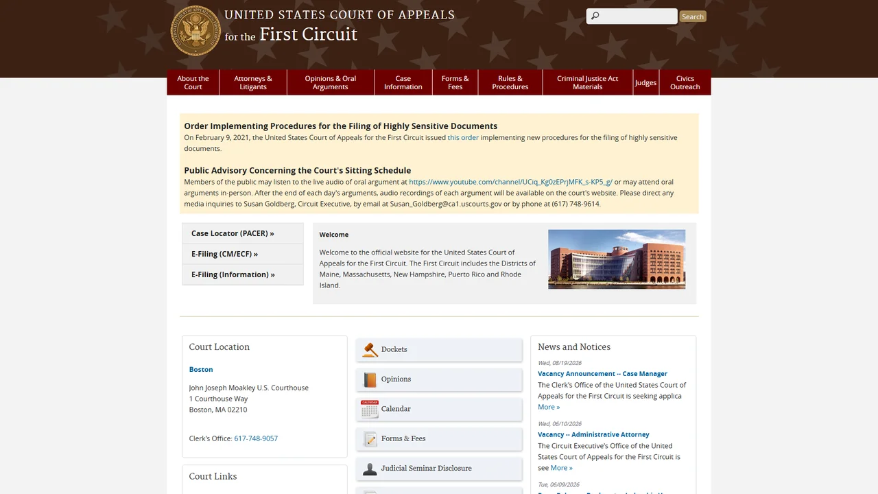 US Appeals Court - Boston, MA