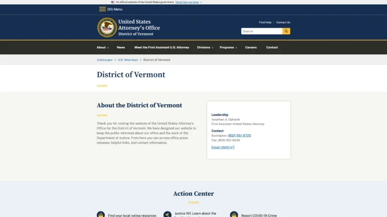 US Attorney's Office (District of Vermont) - Burlington, VT
