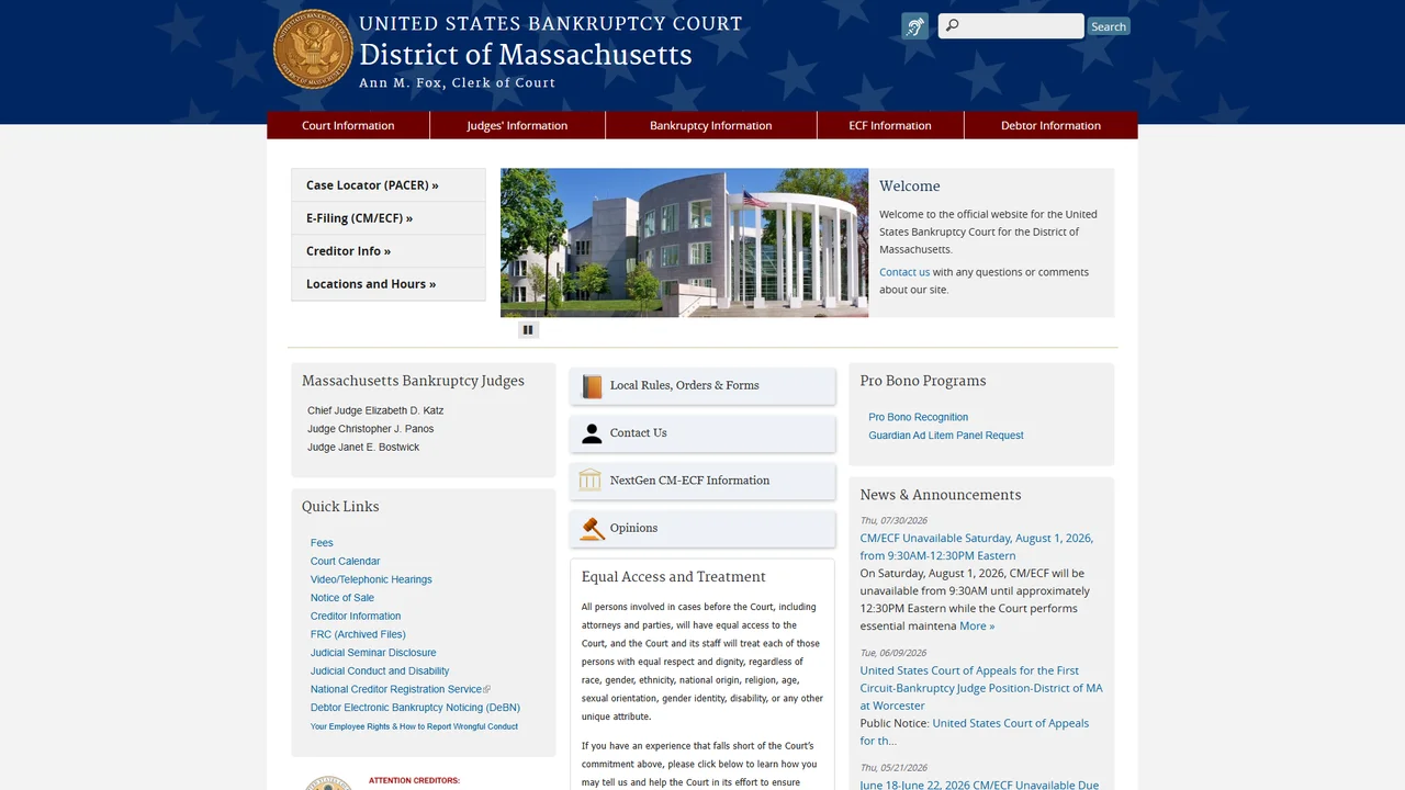 US Bankruptcy Court - Worcester, MA