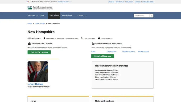 US Consolidated Farm Services Agency - Concord, NH