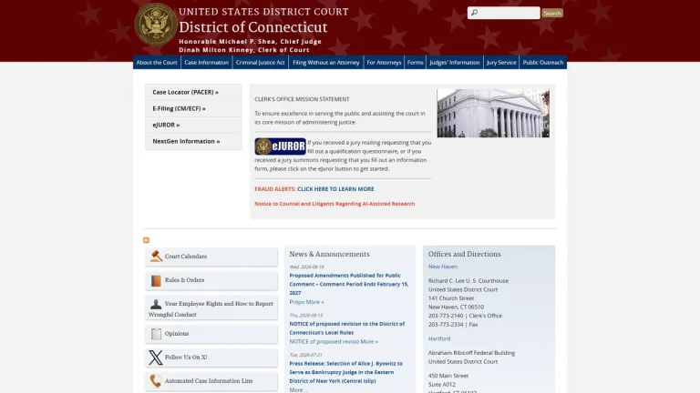 US District Court Clerk - Bridgeport, CT