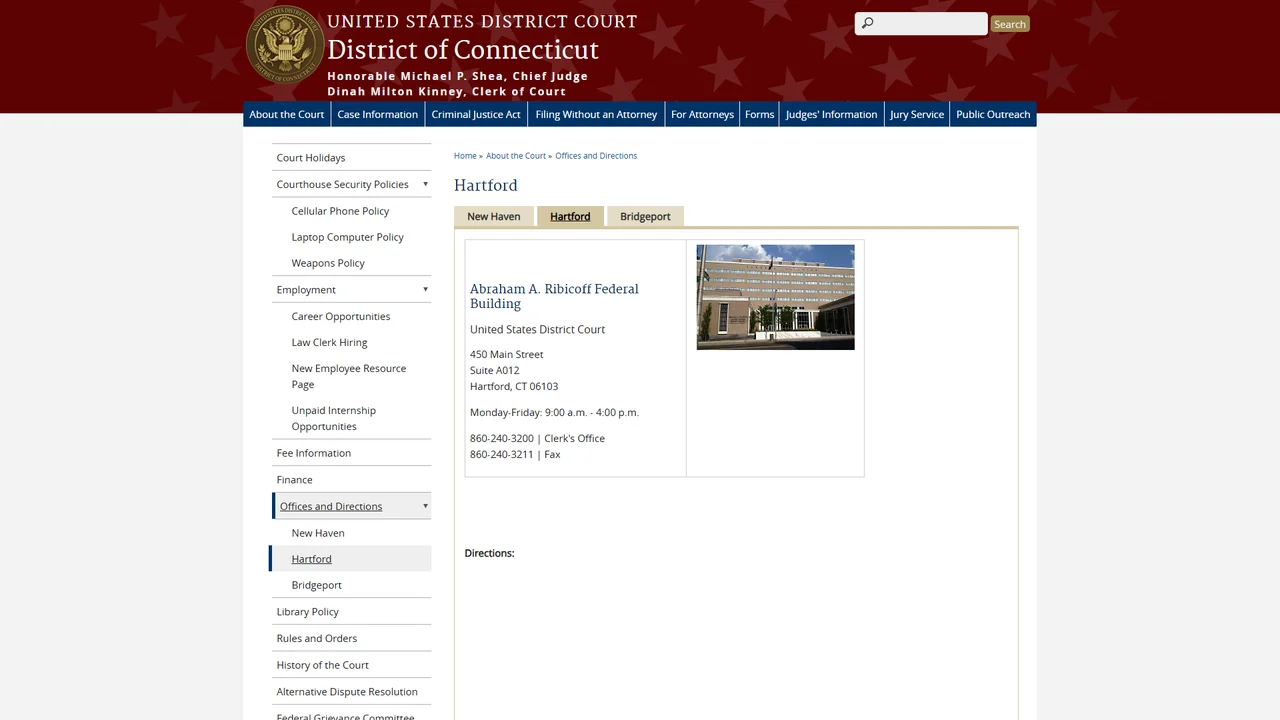 US District Court Clerk - Hartford, CT