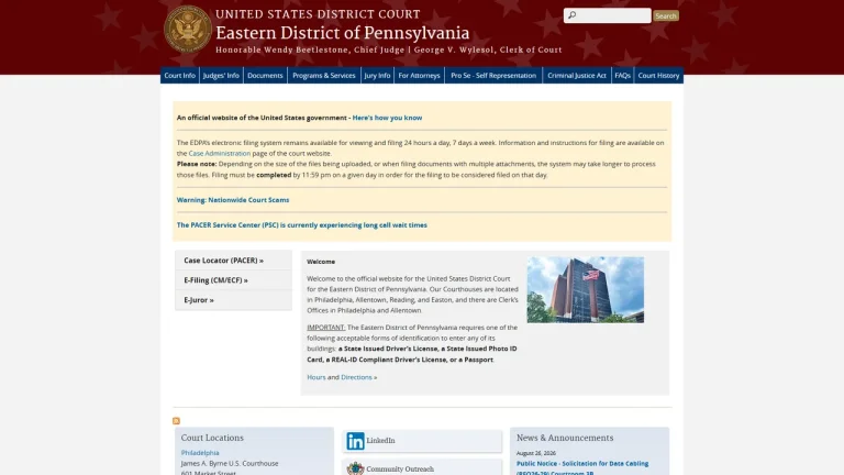 US District Court Clerk - Philadelphia, PA