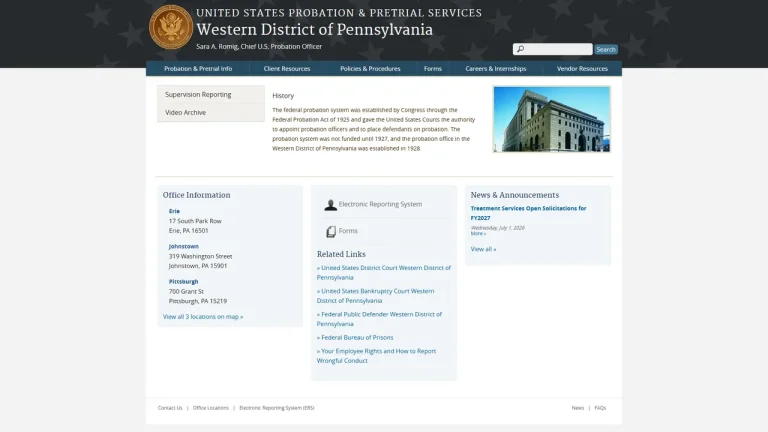 US Probation and Pretrial Services Office Western District of PA - Pittsburgh, PA