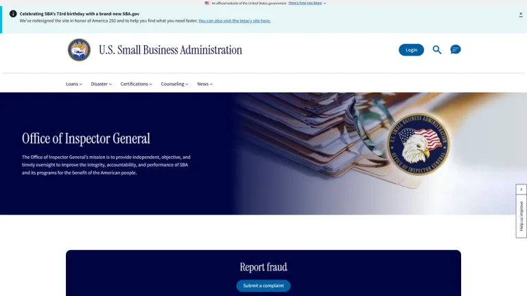 US Small Business Administration - Office of Inspector General - Philadelphia, PA