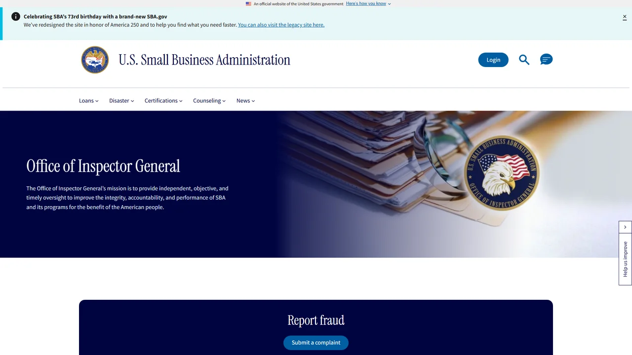 US Small Business Administration - Office of Inspector General - Philadelphia, PA