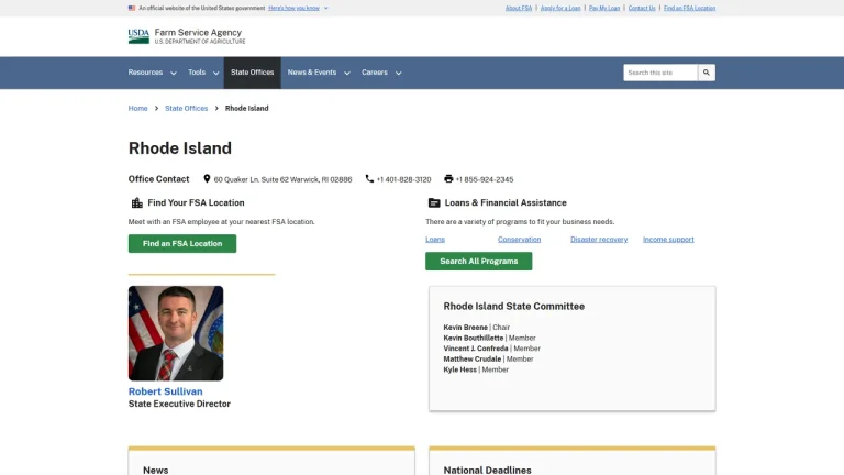 USDA Farm Service Agency - Rhode Island State Office - Warwick, RI