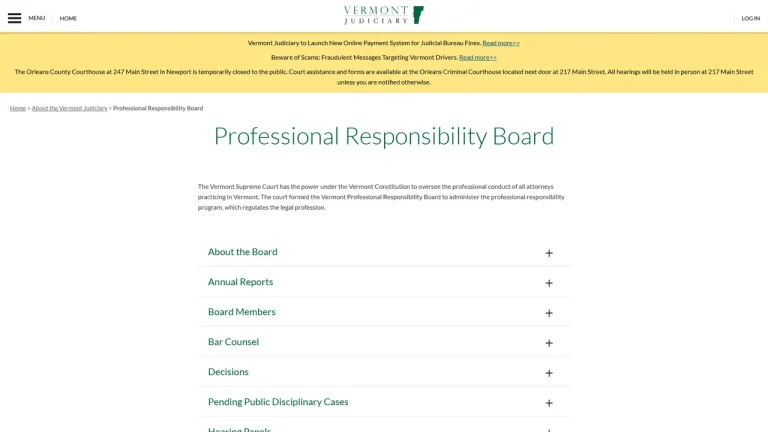 Vermont Professional Responsibility Board - Montpelier, VT