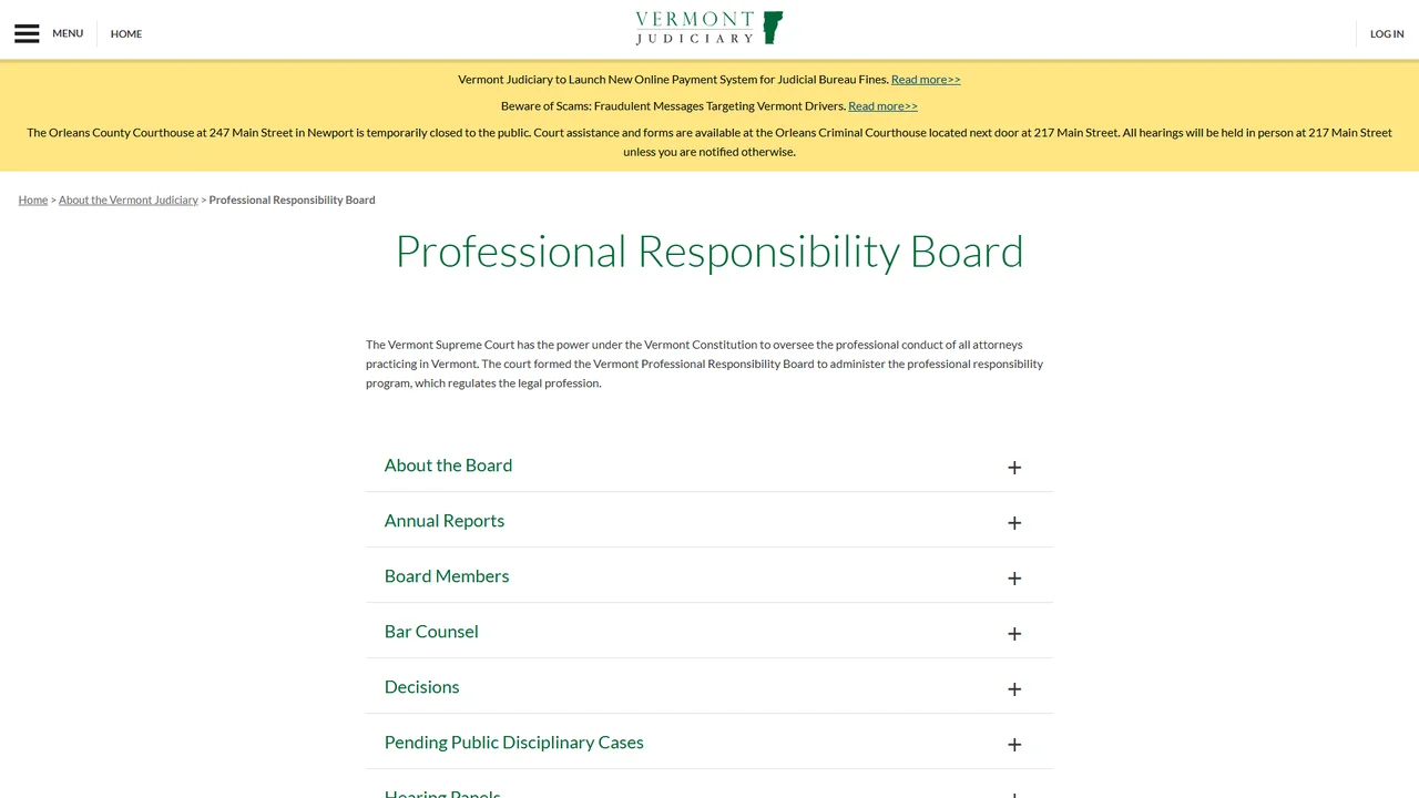 Vermont Professional Responsibility Board - Montpelier, VT