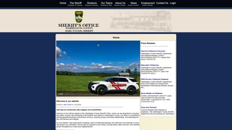 Washington County Sheriff's Office - Montpelier, VT