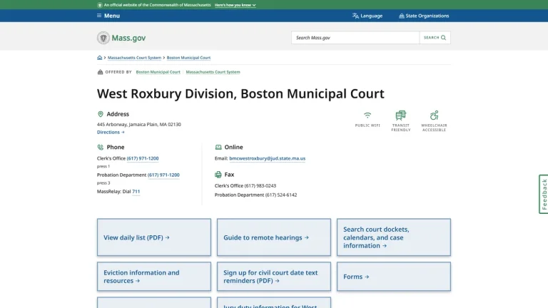West Roxbury Division - Boston Municipal Court - Boston, MA