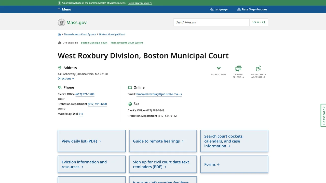 West Roxbury Division - Boston Municipal Court - Boston, MA