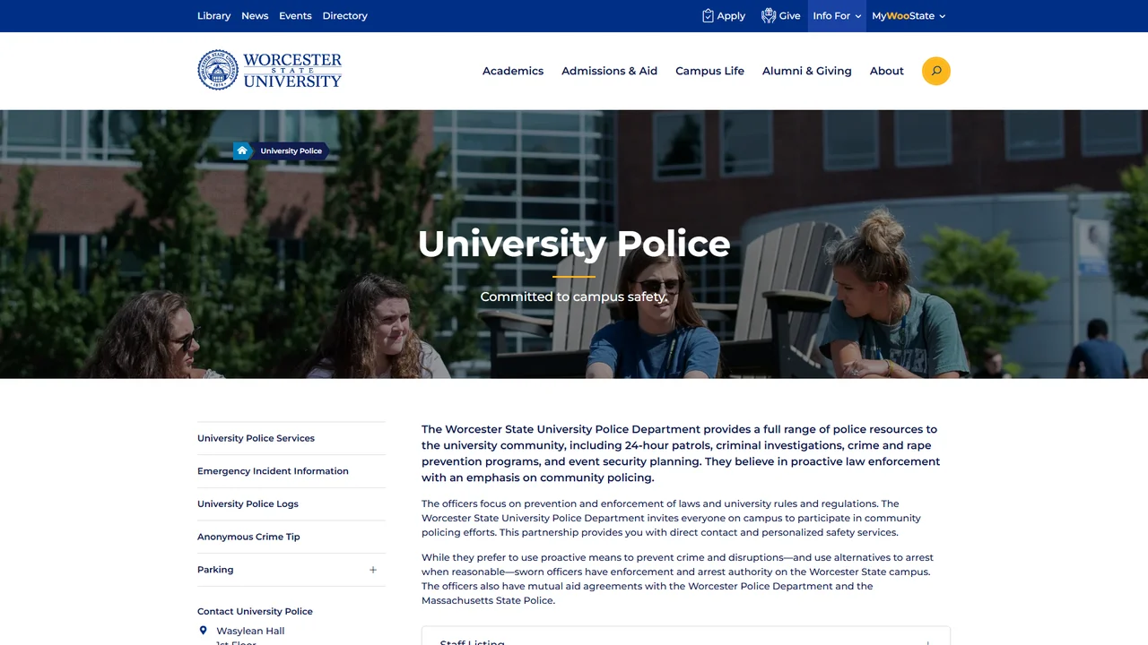 Worcester State University Campus Police - Worcester, MA